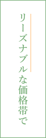 リーズナブルな価格帯で